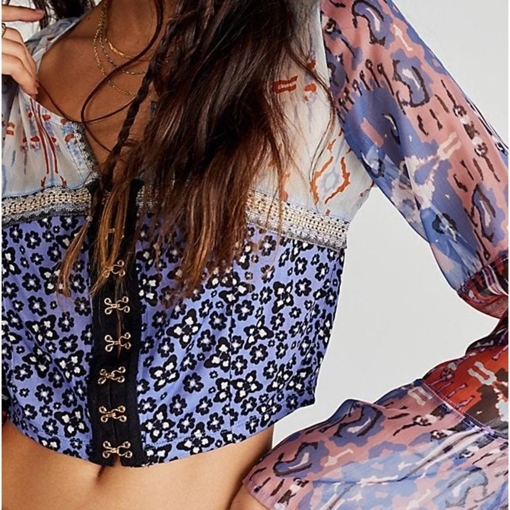 Free People Multicolor Patchwork style Blouse - Picture 2 of 11